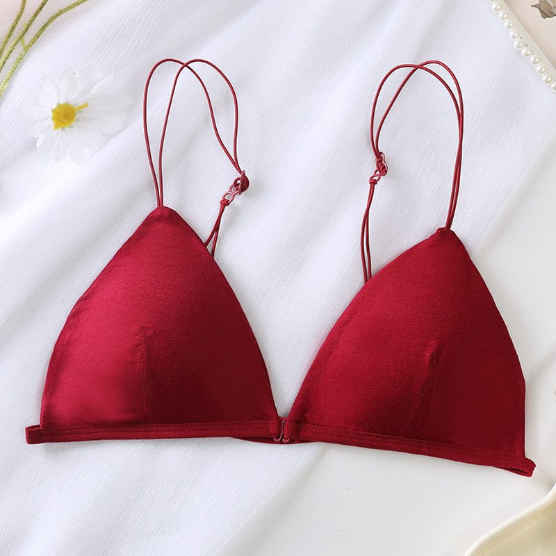 French Triangle Cup Front Open Bra for Women Girls