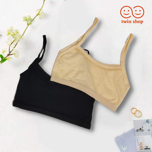 Twin Shop Pack of 2 Cotton Bra Vest for Girls