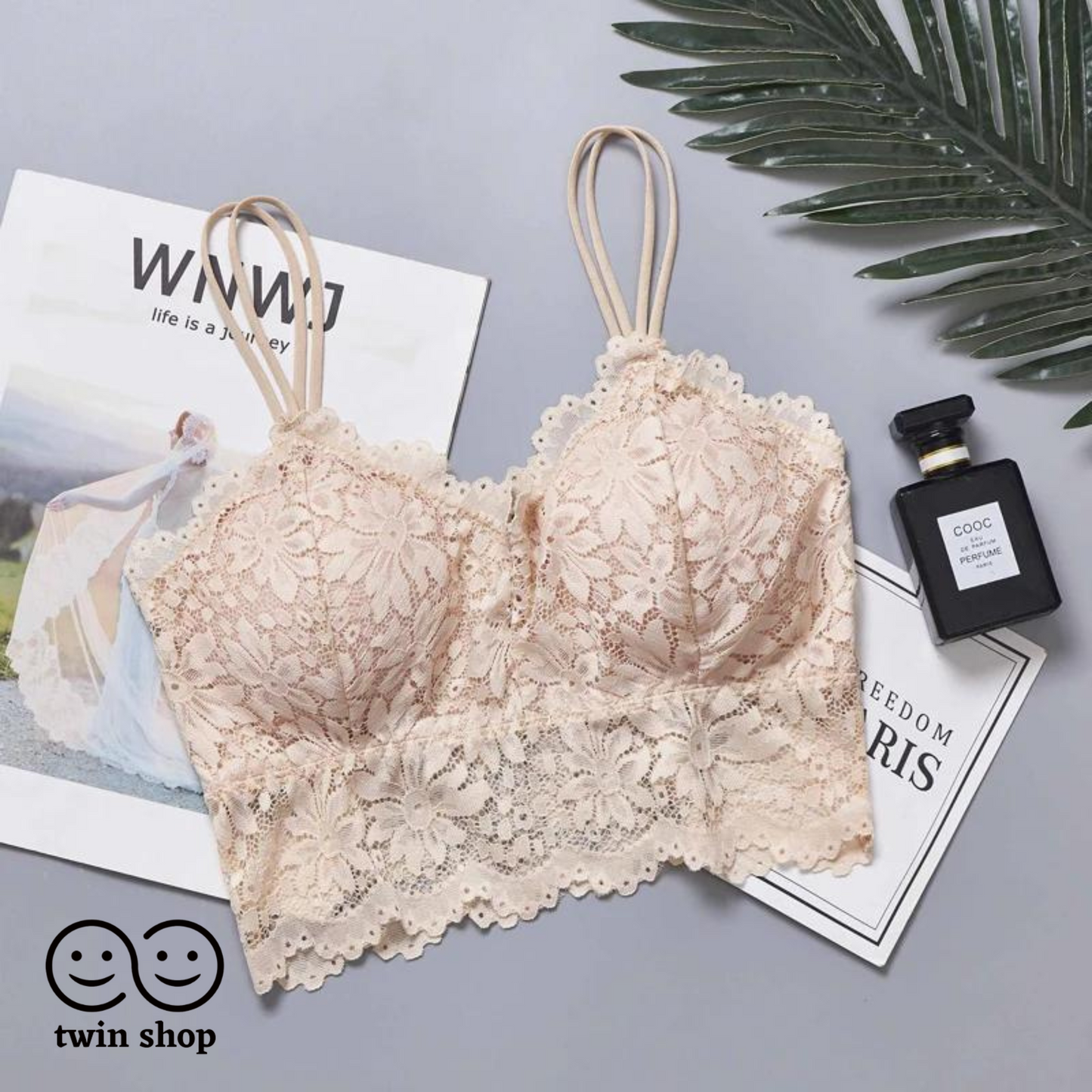 Flower Lace Bra Top Wire Free Push Up Bra for Women Girls