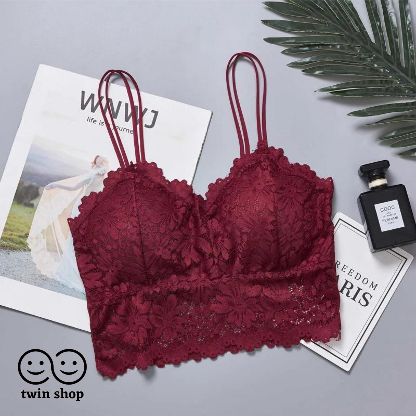 Flower Lace Bra Top Wire Free Push Up Bra for Women Girls