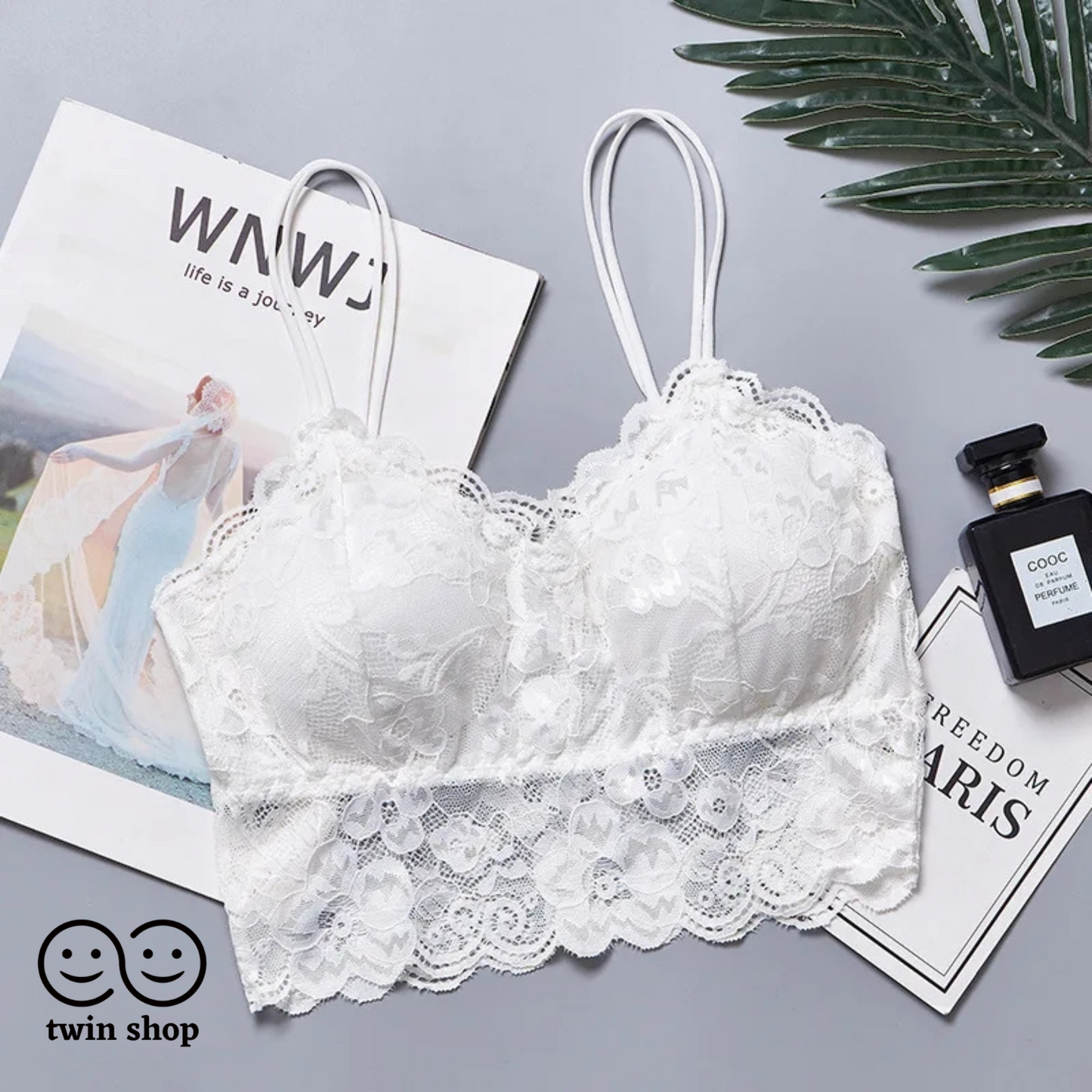 Flower Lace Bra Top Wire Free Push Up Bra for Women Girls