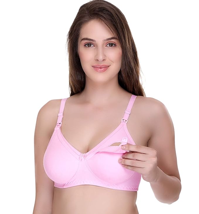 Breastfeeding and Nursing Bra | Front Open Easy Breastfeeding Bra & Feeding Bra | Best for Cup Size A & B (Hook)
