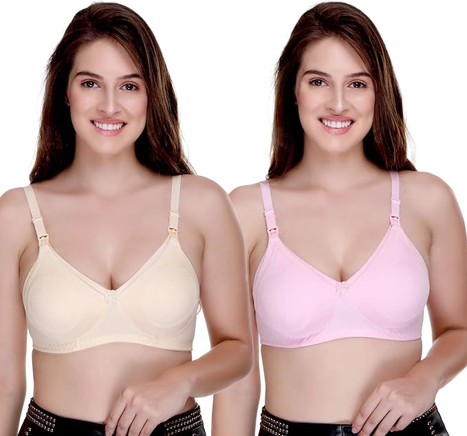 Breastfeeding and Nursing Bra | Front Open Easy Breastfeeding Bra & Feeding Bra | Best for Cup Size A & B (Hook)
