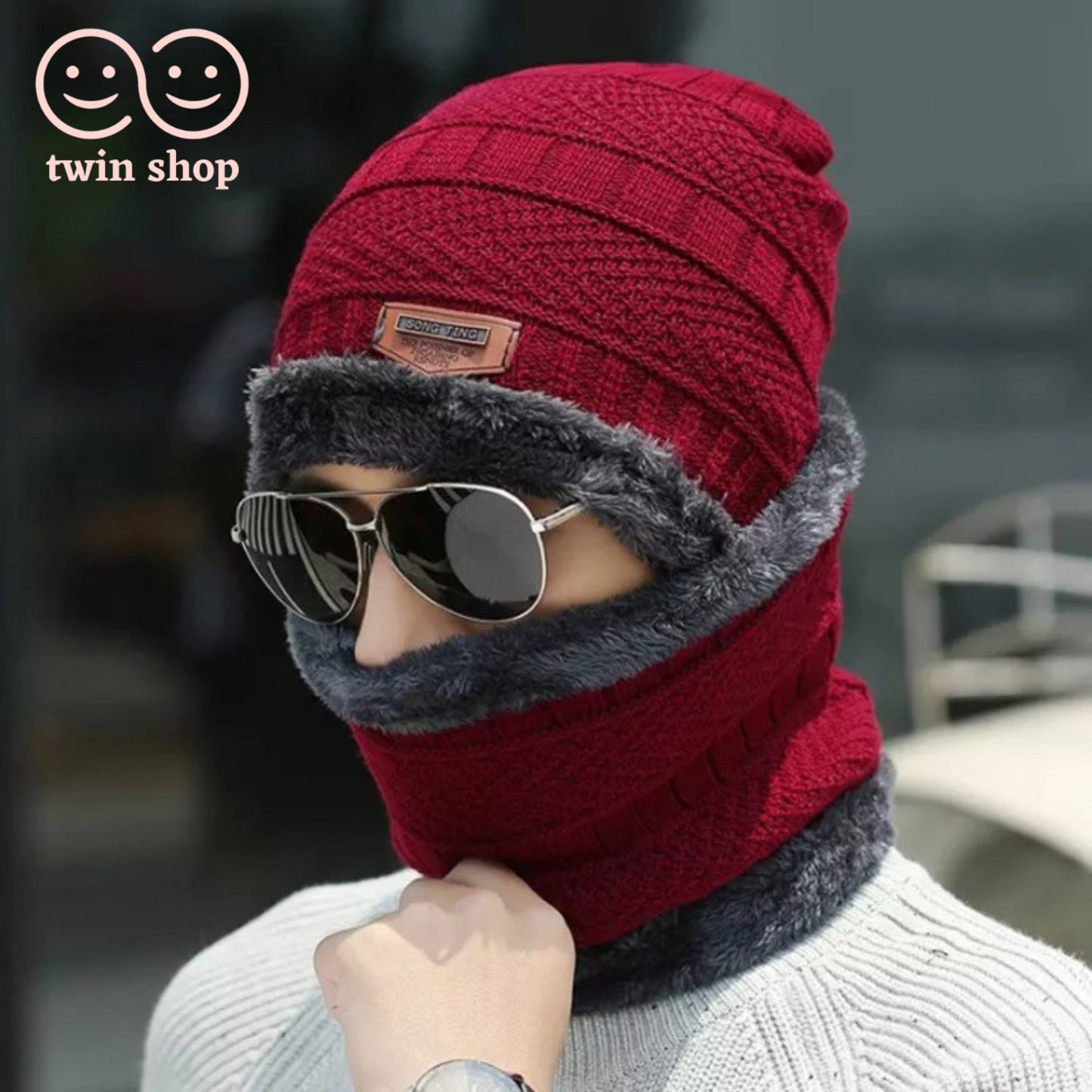 Beanie cap-Wool cap with neck warmer for men women| Winter cap for Unisex