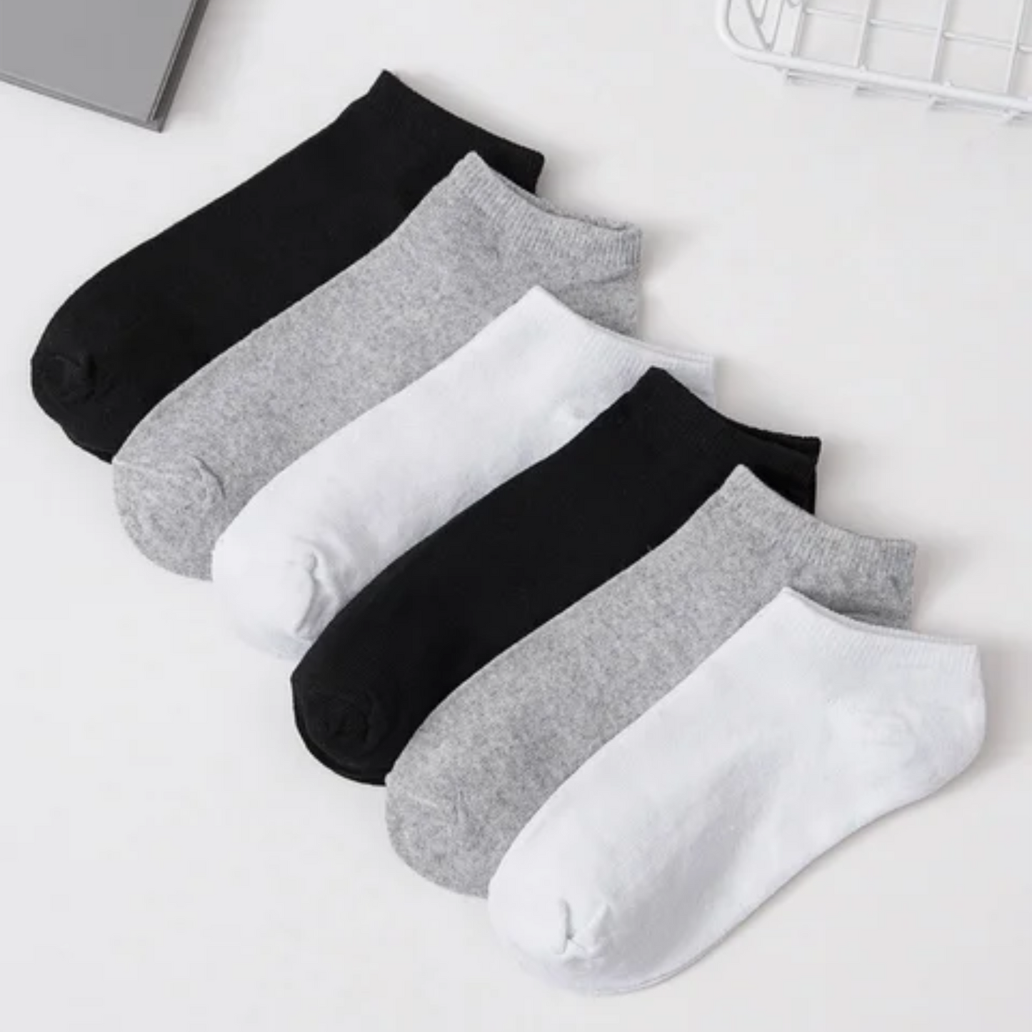 6 Pairs Cotton Ankle Socks For Men Women - 3 Random colors