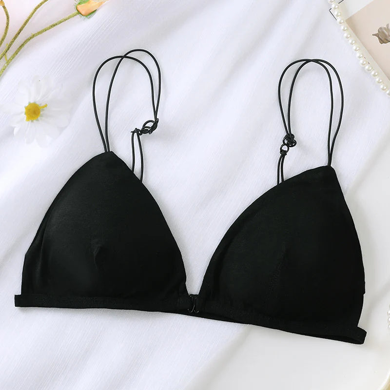 French Triangle Cup Front Open Bra for Women Girls