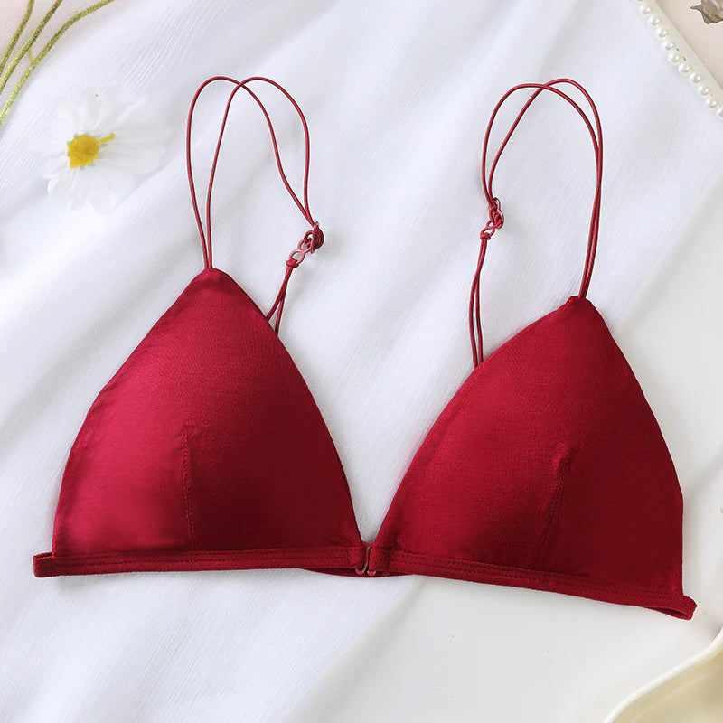French Triangle Cup Front Open Bra for Women Girls