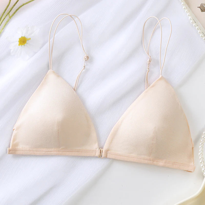 French Triangle Cup Front Open Bra for Women Girls