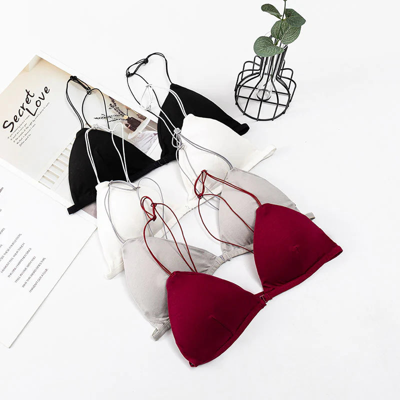 French Triangle Cup Front Open Bra for Women Girls