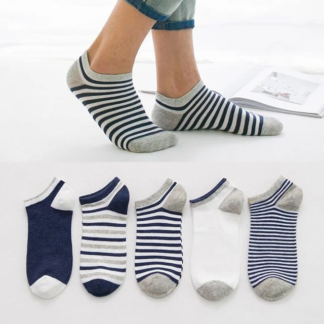 5 Pairs High Quality Cotton Ankle Socks for Men Women| Multicolor Cute Trendy Short Socks for Boys Girls